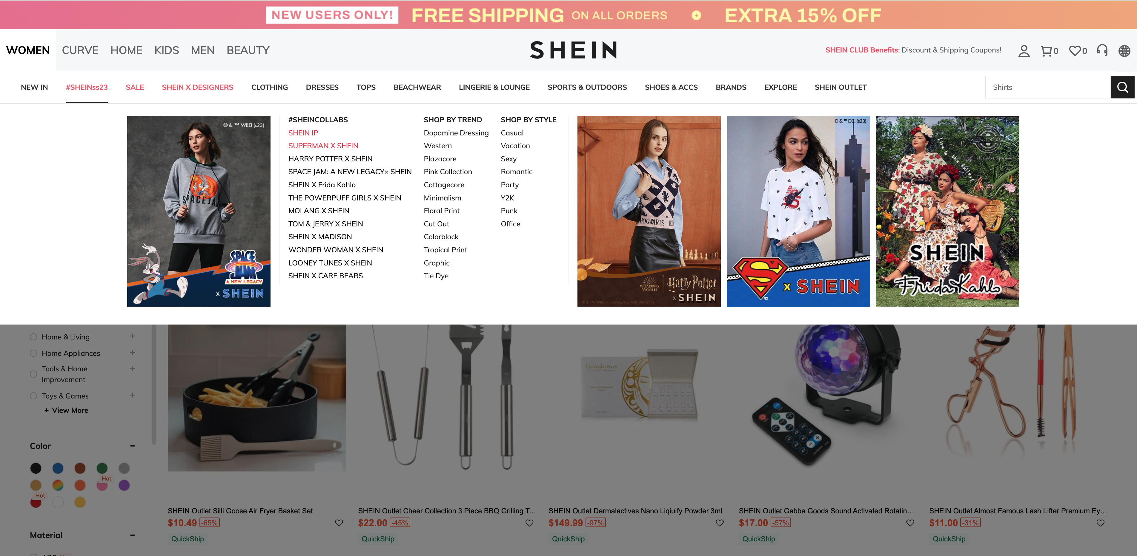 在欧美火爆的中国品牌Shein构建了其多商家平台，除了时尚品类，还销售家居等产品