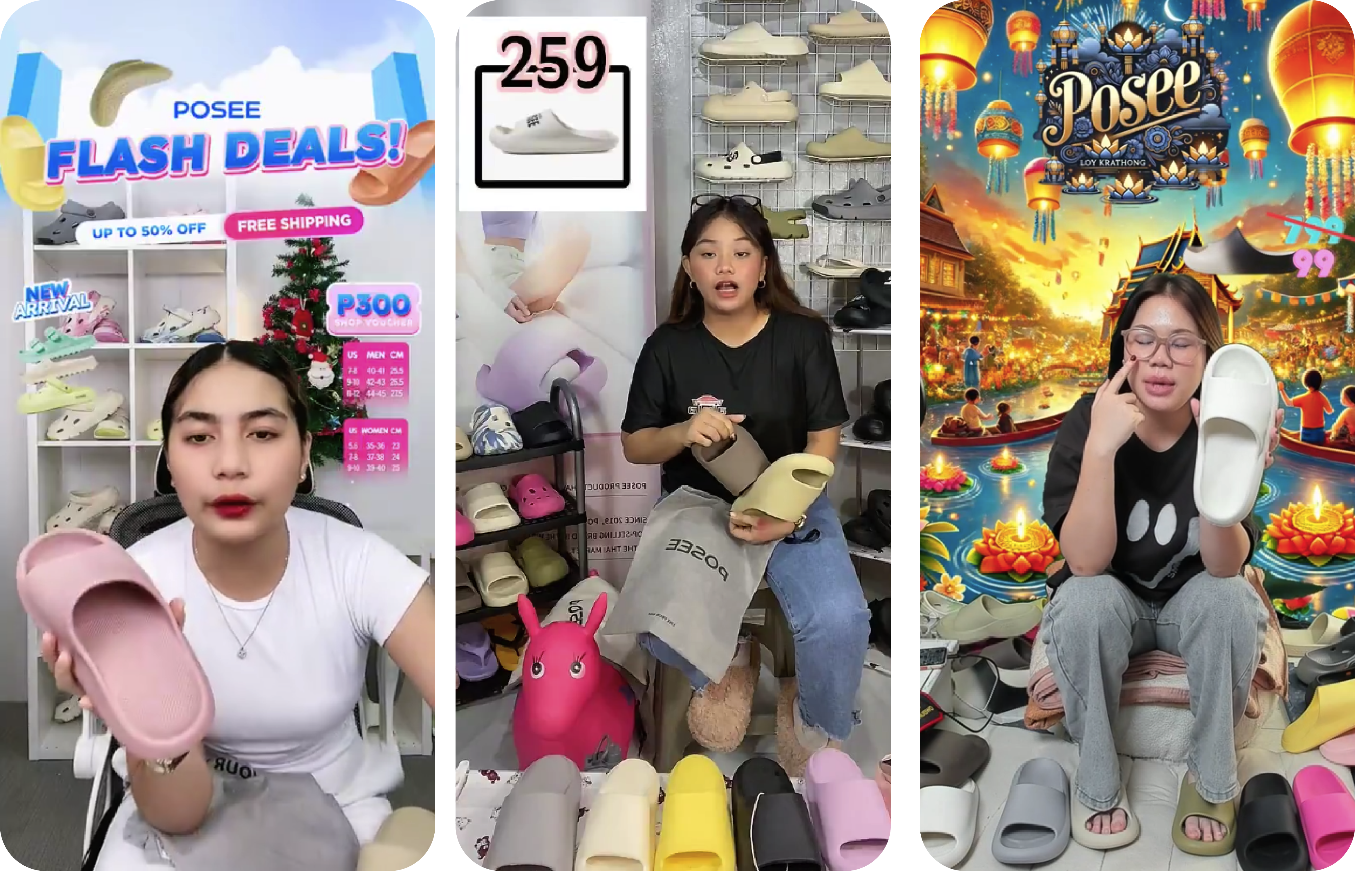 POSEE 开设多个 TikTok 账号进行直播活动